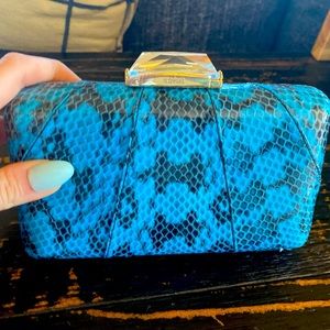 Fabulous Blue printed clutch